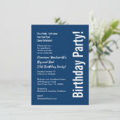 21e Birthday Navy Blue White Budget V101C Kaart (Staand voorkant)