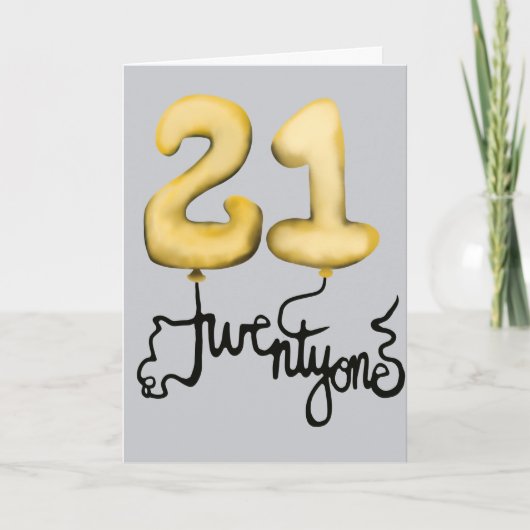 21e carte Balloon d'anniversaire (Devant)