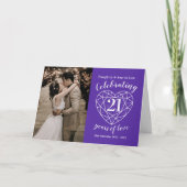 21e Carte cardiaque Iolite Mariage Anniversaire (Devant)