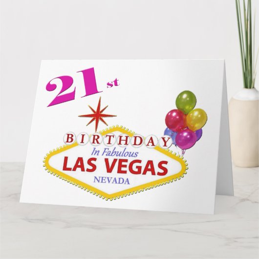 21e Carte d'anniversaire de Las Vegas (Devant)