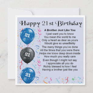 21e carte d'anniversaire - Frère