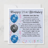 21e carte d'anniversaire - Frère (Devant)