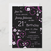 21e carte d'invitation photo de fête d'anniversair (Dos)