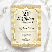 21e fête d'anniversaire - Gold Invitation