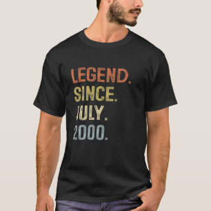 21e geboorte-cadeau 21 jaar oud sinds juli t-shirt