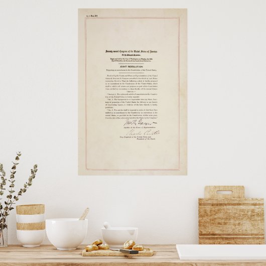 21e grondwetswijziging Verbod Poster (Keuken)