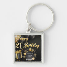 21e Happy Birthday Souvenir Sleutelhanger