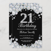 21e Invitation Anniversaire Chalkboard Diamant d'a (Devant / Derrière)