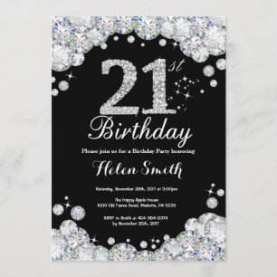 21e Invitation Anniversaire Chalkboard Diamant d'a