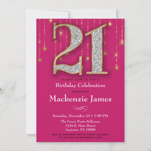 21e Invitation Anniversaire Diamants d'or rose Adu (Devant)