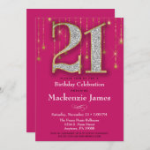 21e Invitation Anniversaire Diamants d'or rose Adu (Devant / Derrière)