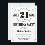21e Invitation anniversaire Noir et blanc<br><div class="desc">21e Invitation Anniversaire Typographie noir et blanc. Arrière - plan noir et blanc. Anniversaire adulte. Hommes ou Femmes Anniversaire. Enfants Garçon ou fille Ado Anniversaire adolescent Invitation . 13ème 15ème 16ème 18ème 20ème 21ème 30ème 40ème 50ème 60ème 70ème 80ème 90ème 100ème. N'Importe Quel Âge. Pour plus de personnalisation, cliquez sur...</div>