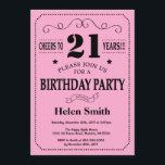21e Invitation anniversaire Noir et Rose<br><div class="desc">21e Invitation Anniversaire Typographie noir et rose. Arrière - plan noir et rose. Anniversaire adulte. Hommes ou Femmes Anniversaire. Enfants Garçon ou fille Ado Anniversaire adolescent Invitation . 13ème 15ème 16ème 18ème 20ème 21ème 30ème 40ème 50ème 60ème 70ème 80ème 90ème 100ème. N'Importe Quel Âge. Pour plus de personnalisation, cliquez sur...</div>