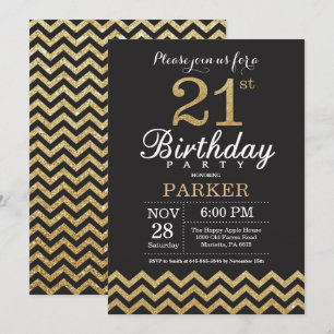 21e Invitation anniversaire Parties scintillant no
