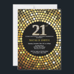 21e Invitation anniversaire Parties scintillant no<br><div class="desc">Invitation du 21e anniversaire. Parties scintillant Noir et Or. Diamant d'or. Fête d'anniversaire pour adulte. Pour hommes ou femmes. Pour plus de personnalisation,  cliquez sur le bouton "Customiser" et utilisez notre outil de conception pour modifier ce modèle.</div>