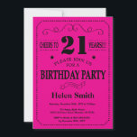21e Invitation d'anniversaire Black and Hot Pink<br><div class="desc">21e Invitation Anniversaire Typographie Noire et Rose Chaud. Arrière - plan noir et rose chaud. Anniversaire adulte. Hommes ou femmes, anniversaire. Enfants Garçon ou fille Ado Anniversaire adolescente Invitation . 13e 15e 16e 18e 20e 21e 30e 40e 50e 60e 70e 80e 90e 100e. N'Importe Quel Âge. Pour plus de personnalisation,...</div>