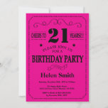 21e Invitation d'anniversaire Black and Hot Pink<br><div class="desc">21e Invitation Anniversaire Typographie Noire et Rose Chaud. Arrière - plan noir et rose chaud. Anniversaire adulte. Hommes ou femmes, anniversaire. Enfants Garçon ou fille Ado Anniversaire adolescente Invitation . 13e 15e 16e 18e 20e 21e 30e 40e 50e 60e 70e 80e 90e 100e. N'Importe Quel Âge. Pour plus de personnalisation,...</div>