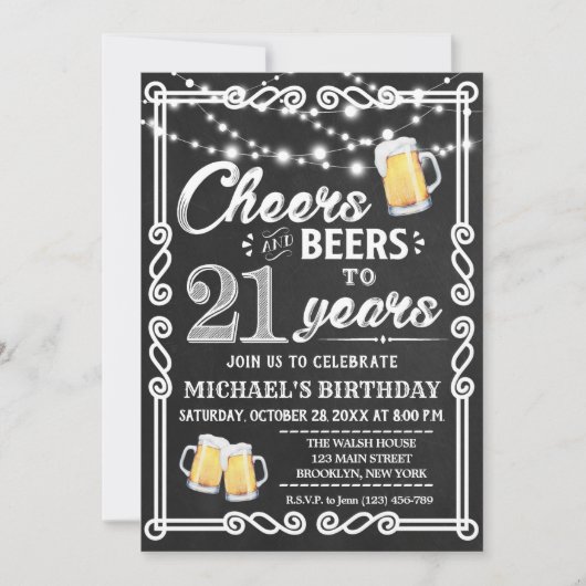 21e Invitation d'anniversaire| Chefs et bières (Devant)