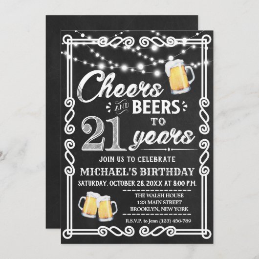 21e Invitation d'anniversaire| Chefs et bières (Devant / Derrière)