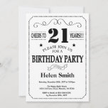 21e Invitation d'anniversaire noir et blanc<br><div class="desc">21e Invitation Anniversaire Typographie Noire et Blanche. Arrière - plan noir et blanc. Anniversaire adulte. Hommes ou femmes, anniversaire. Enfants Garçon ou fille Ado Anniversaire adolescente Invitation . 13e 15e 16e 18e 20e 21e 30e 40e 50e 60e 70e 80e 90e 100e. N'Importe Quel Âge. Pour plus de personnalisation, cliquez sur...</div>