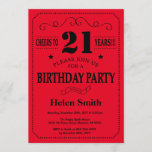 21e Invitation d'anniversaire Noir et Rouge<br><div class="desc">21e Invitation Anniversaire Typographie Noire et Rouge. Arrière - plan noir et rouge. Anniversaire adulte. Hommes ou femmes, anniversaire. Enfants Garçon ou fille Ado Anniversaire adolescente Invitation . 13e 15e 16e 18e 20e 21e 30e 40e 50e 60e 70e 80e 90e 100e. N'Importe Quel Âge. Pour plus de personnalisation, cliquez sur...</div>