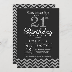 21e Invitation d'anniversaire Parties scintillant