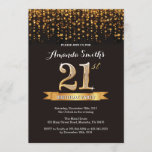 21e Invitation d'anniversaire Parties scintillant<br><div class="desc">21e Invitation d'anniversaire. Parties scintillant noire et or. Invitation de fête d'anniversaire adulte. Femmes ou Hommes Anniversaire Bash.
Pour plus de personnalisation,  cliquez sur le bouton "Customiser" et utilisez notre outil de conception pour modifier ce modèle.</div>