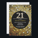 21e Invitation d'anniversaire Parties scintillant<br><div class="desc">21e Invitation d'anniversaire. Parties scintillant noire et or. Diamant d'or.Fête d'anniversaire pour adulte. Pour les hommes ou les femmes.
Pour plus de personnalisation,  cliquez sur le bouton "Customiser" et utilisez notre outil de conception pour modifier ce modèle.</div>