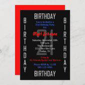 21e Invitation de fête d'anniversaire 21 (Devant / Derrière)
