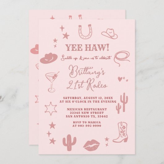 21e Invitation de la fête d'anniversaire du Ranch  (Devant / Derrière)