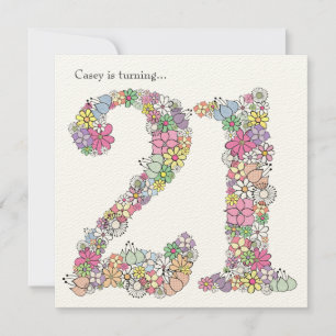 21e Invitation personnalisée pour les 21 filles