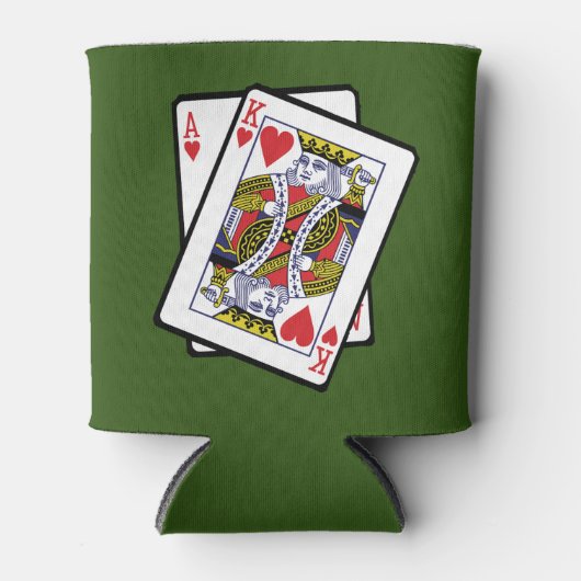 21e jaarkaart voor Ace & King of Hearts Blikjeskoeler (Voorkant)