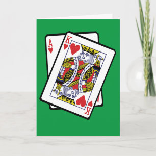 21e jaarkaart voor Ace & King of Hearts Kaart