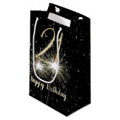 21e jaarsparkler op zwart klein cadeauzakje (Voorkant Gekanteld)