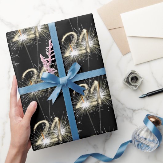 21e jaarsparklers op zwart cadeaupapier (Geschenken)