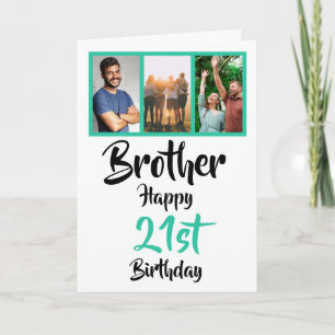 21e joyeux anniversaire frère photo collage carte