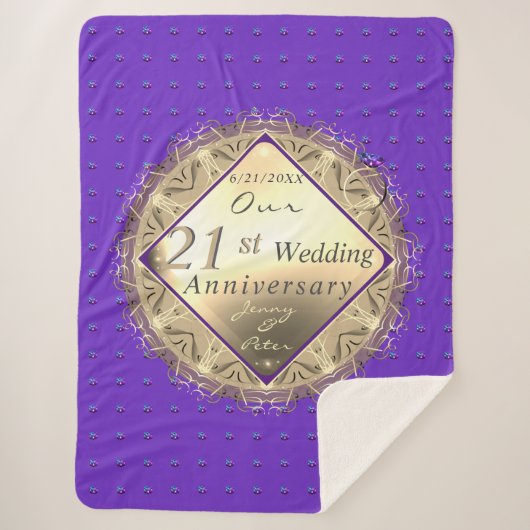 21e messing & Iolite sherpa deken (Voorkant)