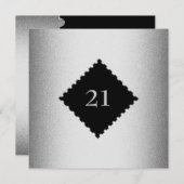 21e Metaal Silver Lijst Special Birthday Event Kaart (Voorkant / Achterkant)