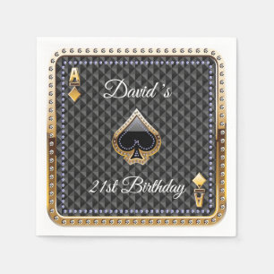 21e poker-speelkaart Casino Birthday Napkins Servet
