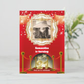 21e roodtapijthollywood VIP gouden fotoparty Kaart (Staand voorkant)