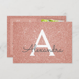 21e Sparkle Roos Gold Blush Pink Foto Kaart