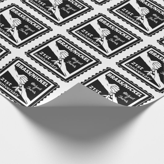 21e trouwdag breekt nikkel traditioneel cadeaupapier (Hoek)