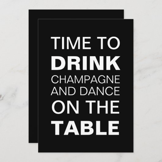 21e uitnodiging van 21e verjaardag in wit en zwart (Voorkant / Achterkant)