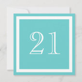 21e uitnodiging van de Birthday Party - Aqua (Voorkant)