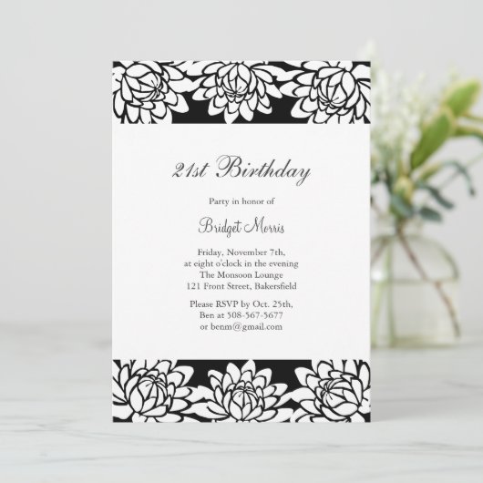 21e uitnodiging van de moderne en Florale partij (Staand voorkant)