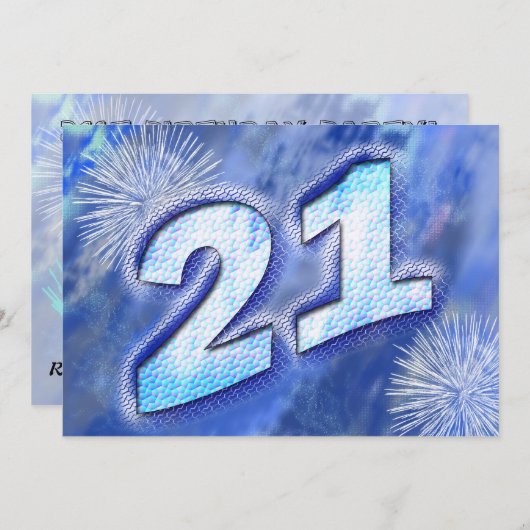 21e uitnodiging van de partij van Birthday (Voorkant / Achterkant)