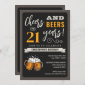 21e uitnodiging voor moderne kaas en bier (Voorkant / Achterkant)