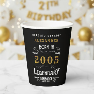 21e Verjaardag 2005 Legendarisch Retro Papieren Bekers