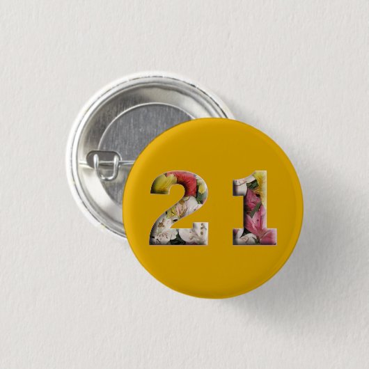 21e verjaardag 21 jaar milestone Button (Voorkant /achterkant)