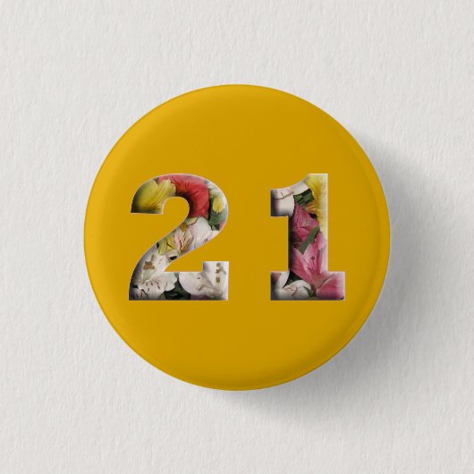21e verjaardag 21 jaar milestone Button (Voorkant)